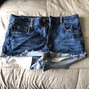 American Eagle Hi-rise shortie denim shorts